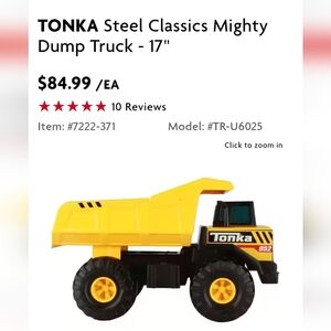 Tonka Steel Classics Dump Truck - Yellow and Black Large 17"